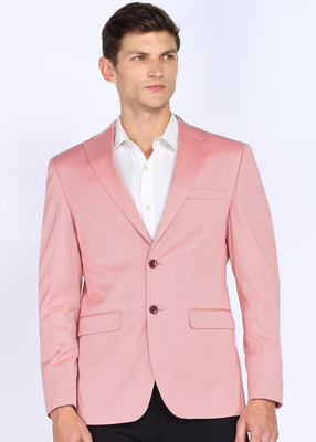 PETER ENGLAND Self Design Single Breasted Formal Men Blazer(Pink)