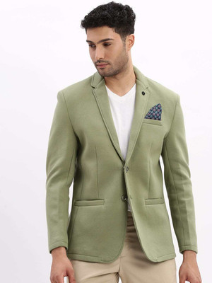 SHOWOFFFF Solid Single Breasted Casual Men Blazer(Green)