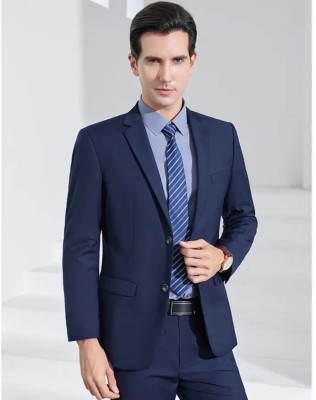 Men Style Solid Single Breasted Party, Formal, Festive & Wedding, Formal, Festive & Wedding Men Blazer(Blue)