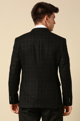 Allen Solly Checkered Single Breasted Formal Men Blazer(Black)