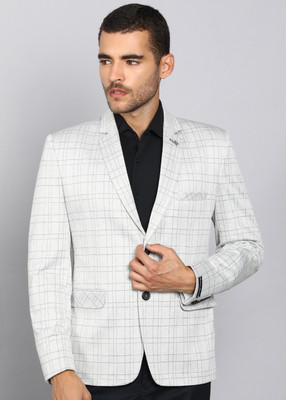 KILLER Checkered Single Breasted Formal Men Blazer(Beige)