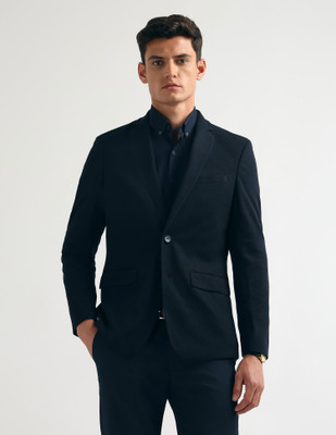 ARROW Self Design Single Breasted Formal Men Blazer(Blue)