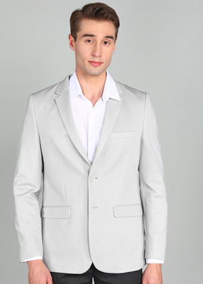 PETER ENGLAND Self Design Single Breasted Formal Men Blazer(Grey)