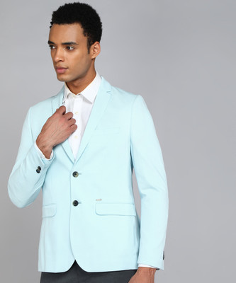 VAN HEUSEN SPORT Solid Single Breasted Casual Men Blazer(Light Blue)