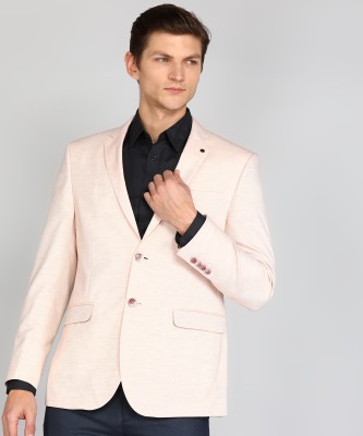 VAN HEUSEN Self Design Single Breasted Formal Men Blazer(Pink)