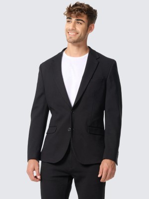 YSYB Dezines Solid Single Breasted Casual Men Blazer(Black)