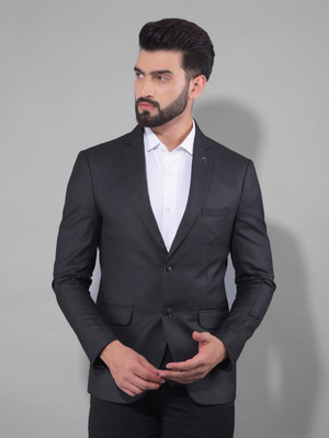 Canary London Solid Single Breasted Casual Men Blazer(Black)
