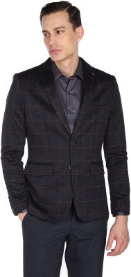 ARROW Solid Single Breasted Formal Men Blazer(Blue)