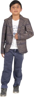 Jammer Printed Double Breasted Casual Boys Blazer(Multicolor)