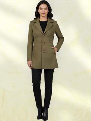 Pepzo Solid Double Breasted Casual Women Blazer(Green)