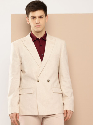 INVICTUS Solid Single Breasted Casual Men Blazer(Beige)