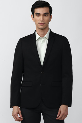 PETER ENGLAND Solid Single Breasted Formal Men Blazer(Black)