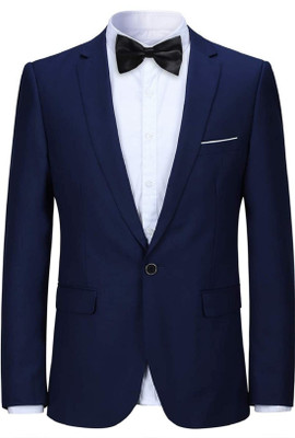 Darbar inn Solid Single Breasted Formal, Festive, Festive & Wedding, Formal Men Blazer(Blue)