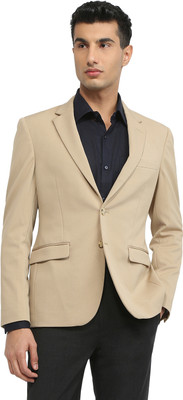 Raymond Solid Single Breasted Formal Men Blazer(Beige)