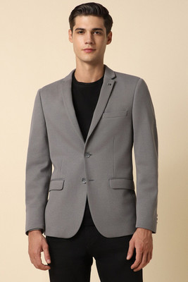 Allen Solly Self Design Single Breasted Casual Men Blazer(Grey)