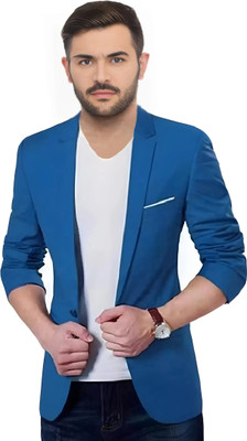 Fijuca Fashion Solid Single Breasted Casual, Formal, Party, Festive & Wedding Men Blazer(Blue)
