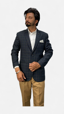 gargian master cut Striped Single Breasted Formal, Party Men Blazer(Blue)