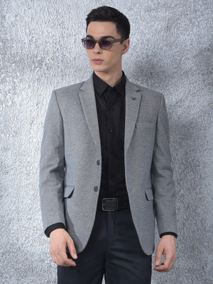 Canary London Solid Single Breasted Casual Men Blazer(Grey)