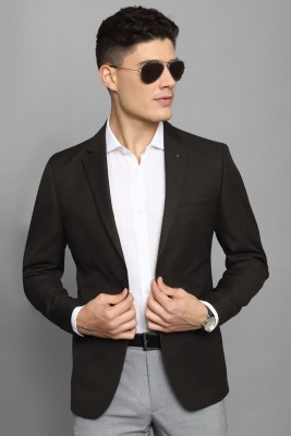 LOUIS PHILIPPE Solid Single Breasted Formal Men Blazer(Brown)