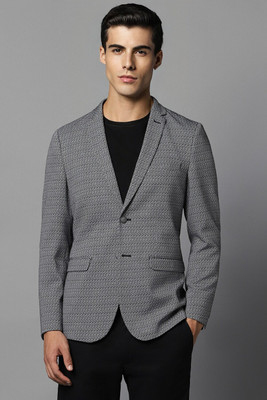 LOUIS PHILIPPE Printed Single Breasted Casual Men Blazer(Grey)