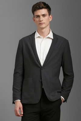 LOUIS PHILIPPE Solid Single Breasted Formal Men Blazer(Grey)
