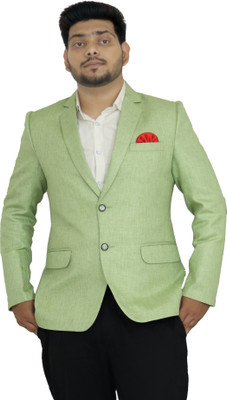 RAHMAN CREATION Solid Single Breasted Casual Men Blazer(Light Green)
