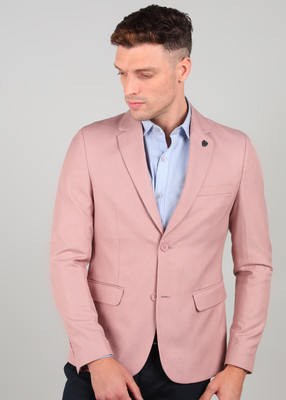 KILLER Self Design Single Breasted Casual Men Blazer(Pink)