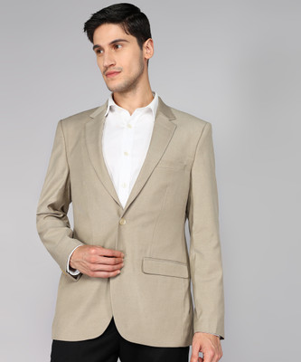 Raymond Solid Single Breasted Formal Men Blazer(Beige)