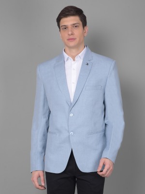 Canary London Solid Single Breasted Casual Men Blazer(Light Blue)