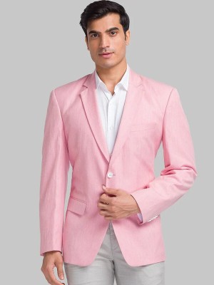 UTF Solid Single Breasted Casual Men Blazer(Pink)