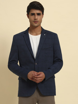 CANTABIL Solid Single Breasted Casual Men Blazer(Blue)