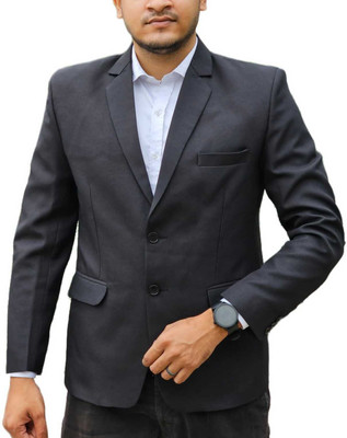 FASHYY TREND Solid Single Breasted Festive & Wedding Men Blazer(Black)