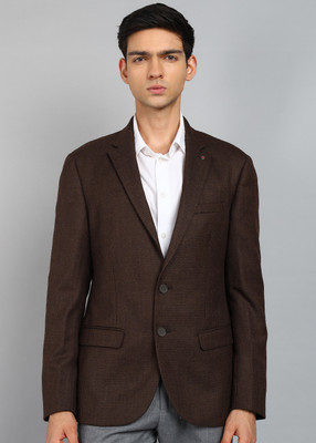 Raymond Self Design Single Breasted Formal Men Blazer(Brown)
