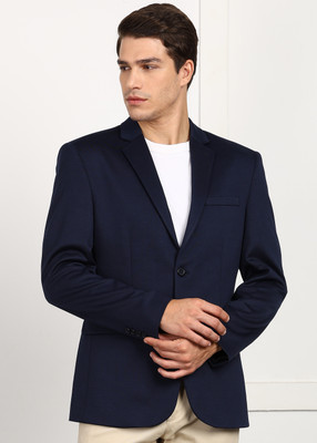 PROVOGUE Solid Single Breasted Casual Men Blazer(Blue)
