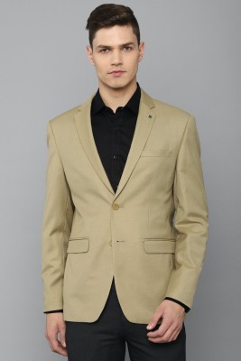 LOUIS PHILIPPE Solid Single Breasted Formal Men Blazer(Beige)