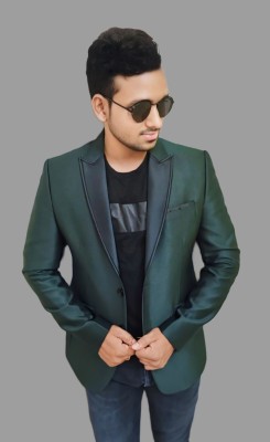 zimi fashion Solid Tuxedo Style Casual, Festive & Wedding, Party Men Blazer(Green)