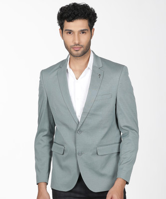 INDIAN TERRAIN Solid Single Breasted Formal Men Blazer(Green)