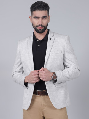 CANTABIL Checkered Single Breasted Casual Men Blazer(Grey)