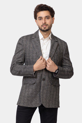 AVANGARD Self Design Single Breasted Casual Men Blazer(Brown)
