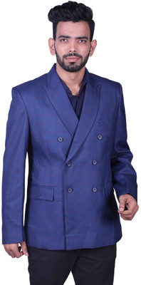 Ninecolours Solid Single Breasted Formal Men Blazer(Blue)