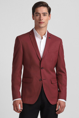 Allen Solly Solid Single Breasted Casual Men Blazer(Maroon)