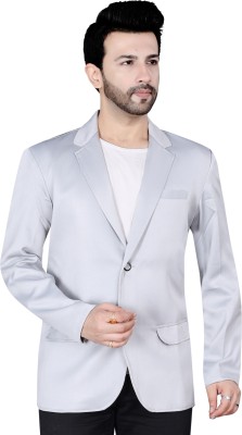 tel fashion Solid Single Breasted Festive & Wedding, Casual, Party, Formal Men Blazer(White)