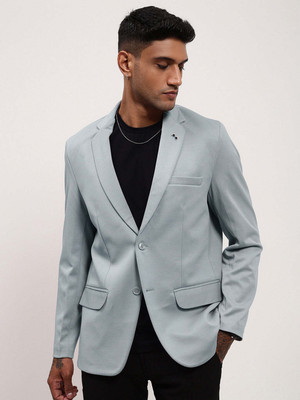 SHOWOFFFF Solid Single Breasted Casual Men Blazer(Blue)