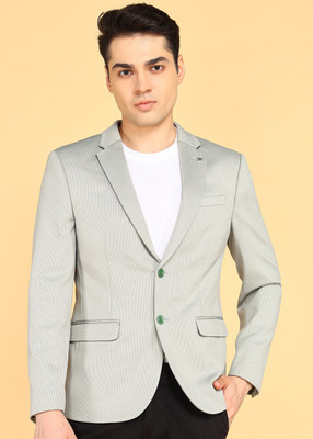 KILLER Solid Single Breasted Casual Men Blazer(Grey)