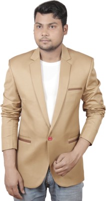 Darbar In Solid Single Breasted Casual, Formal, Party, Festive & Wedding Men Blazer(Brown)