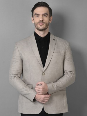 Canary London Solid Single Breasted Casual Men Blazer(Beige)