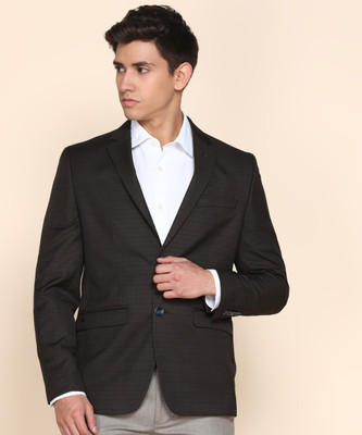 LOUIS PHILIPPE Solid Single Breasted Formal Men Blazer(Grey)