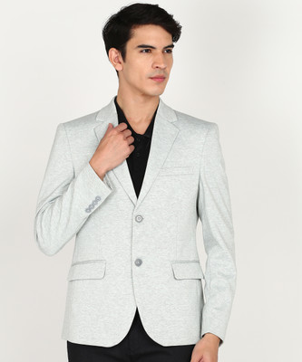 KILLER Solid Single Breasted Casual Men Blazer(Light Green)