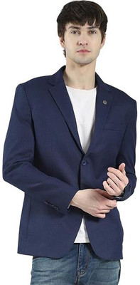 FARHAN INDUSTRY Printed Mandarin Festive & Wedding Men Blazer(Blue)