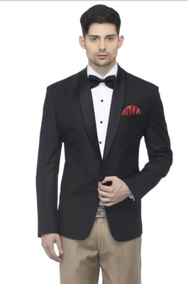 FARHAN INDUSTRY Embroidered Double Breasted Festive & Wedding Boys & Girls Blazer(Black)